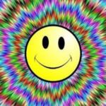 Widescreen Smile with psychedelic background