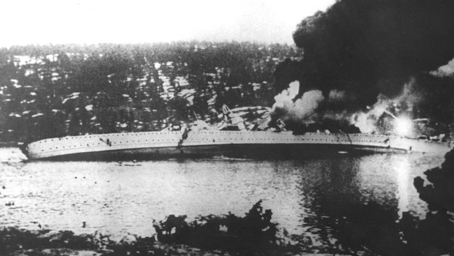 German Cruiser Blücher Sinking